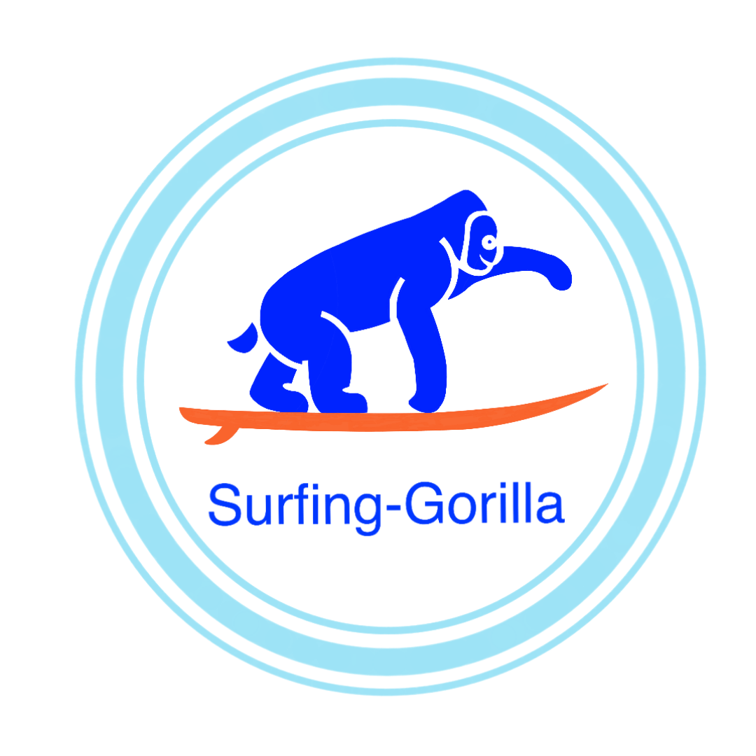 Surfing Gorilla Blog Dunkelblau Kinderbettwäsche