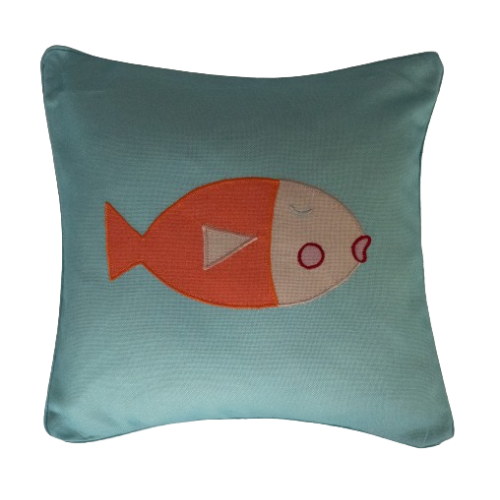 Kissen - Türkis Fisch Design
