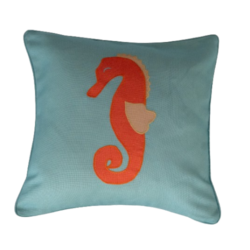 Kissen - Türkis Seepferdchen Design