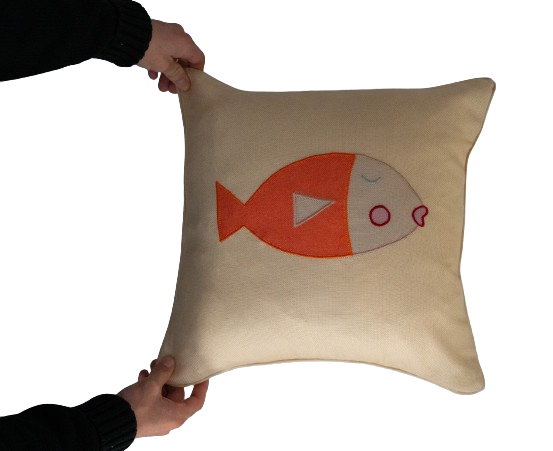 Kissen - Beige Fisch Design